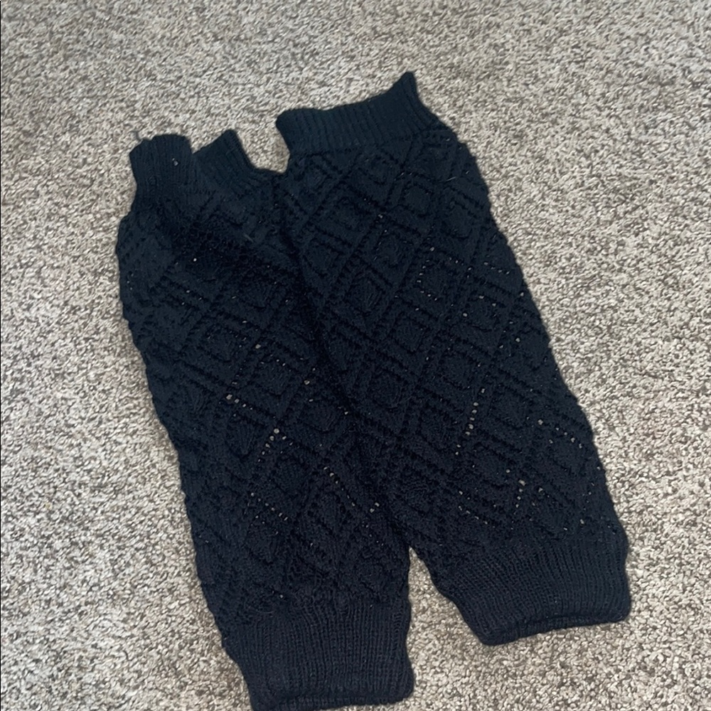 Black Socks & Tights with Cozy Knit Texture